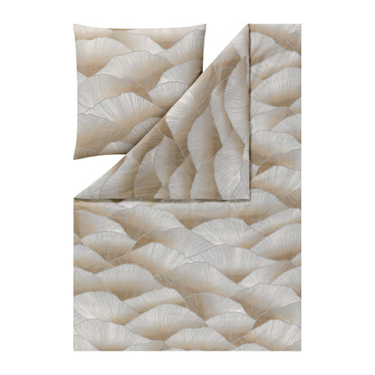 Estella Edelflanell Bettwäsche Alba 5481-810 Fächer grau sand 135x200