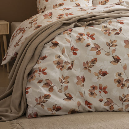 Estella Edelflanell Bettwäsche Sicina 5482-450 Blätter apricot 135x200