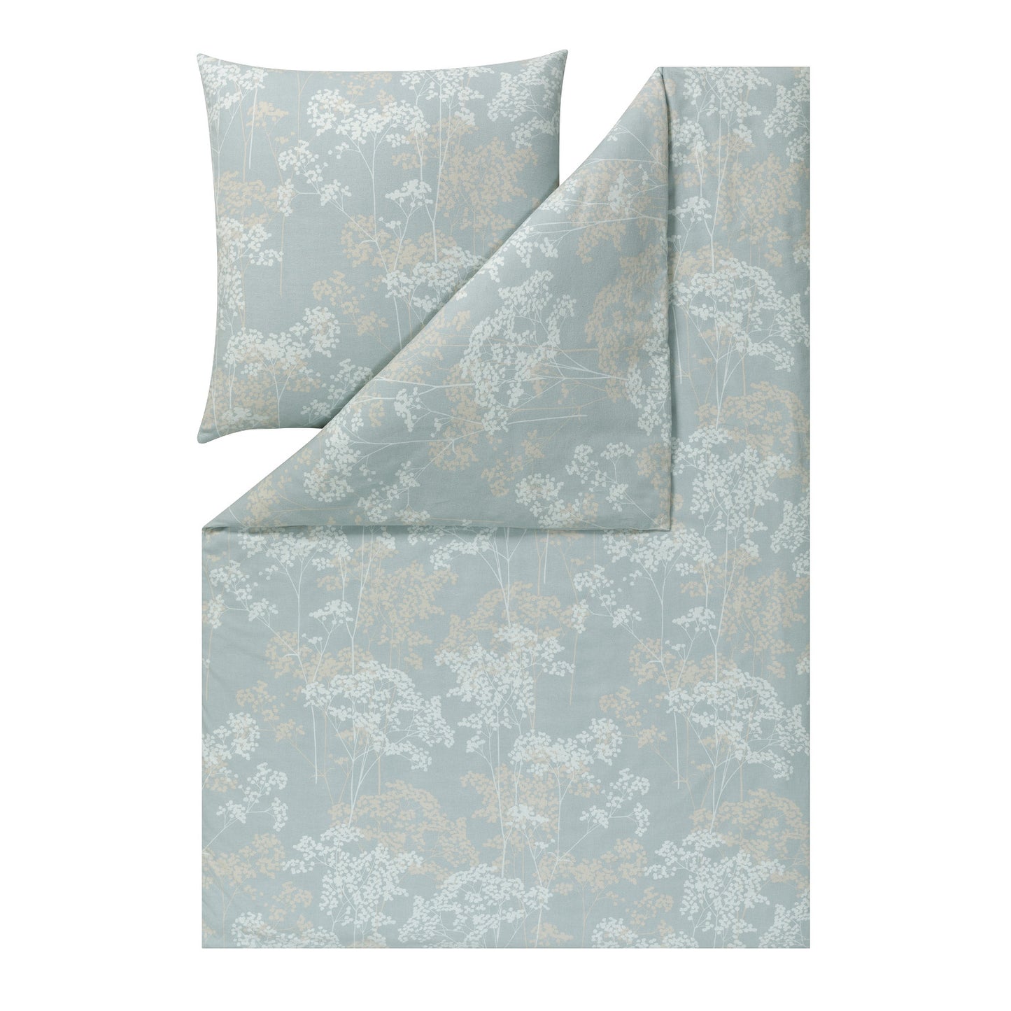 Estella Edelflanell Bettwäsche Moena 5483-614 Linien eisblau 135x200