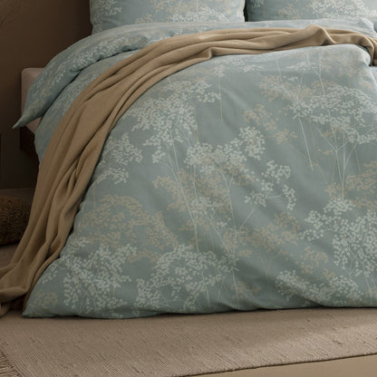 Estella Edelflanell Bettwäsche Moena 5483-614 Linien eisblau 135x200