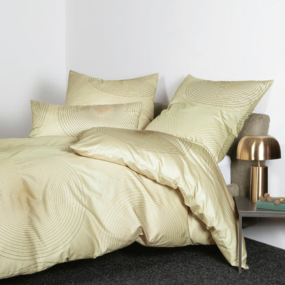 Janine Interlock Jersey Bettwäsche Carmen 55086-06 Kreise grün 135x200