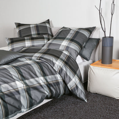 Janine Interlock Jersey Bettwäsche Carmen 55103-08 Titan Grau 135x200