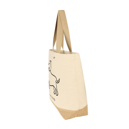 Cawö Tasche We love Dogs Companion 55701-39 natur/schwarz 40x55x15 cm