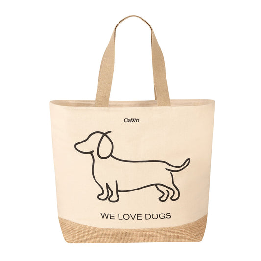Cawö Tasche We love Dogs Companion 55701-39 natur/schwarz 40x55x15 cm