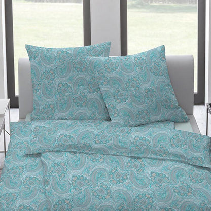 Estella Interlock Jersey Bettwäsche 6022-640 Paisley Azur Blau 135x200