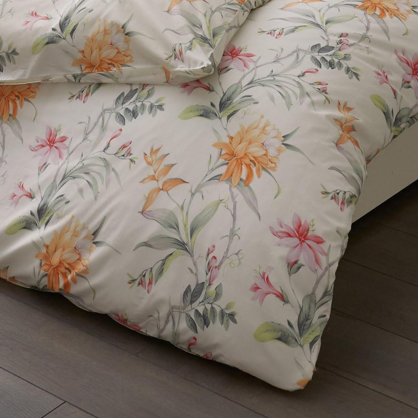 Estella Interlock Jersey Bettwäsche 6155-360 Blumen Orange 135x200