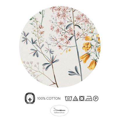 Biberna Mako Satin Bettwäsche 0616321-569 Blumen perlmutt 135x200