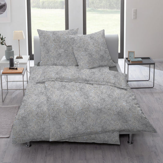 Estella Interlock Jersey Bettwäsche 6171-820 Silber Paisley 135x200