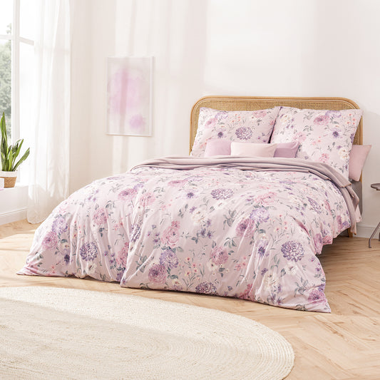 Estella Interlock Jersey Bettwäsche Gladys 6185-620 Blume Lila 135x200