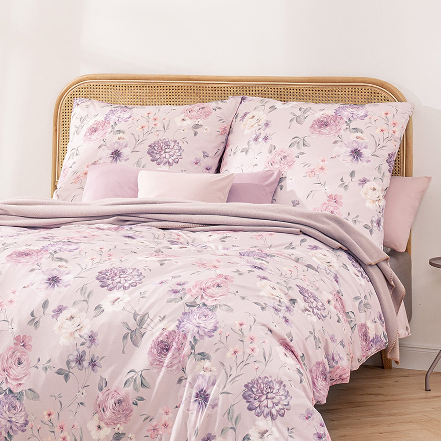 Estella Interlock Jersey Bettwäsche Gladys 6185-620 Blume Lila 135x200
