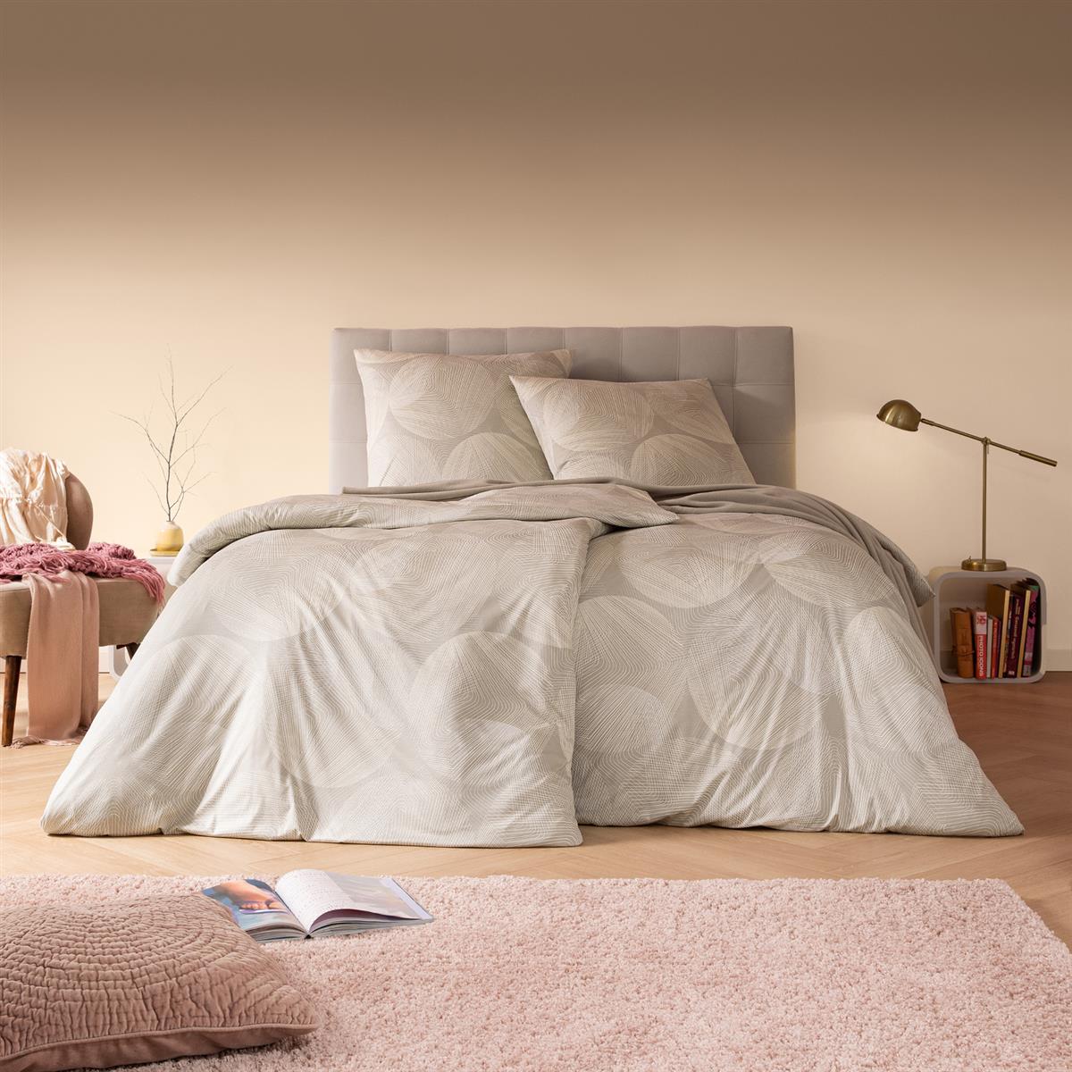 Estella Interlock Jersey Bettwäsche Dora 6220-230 natur Kreise 135x200