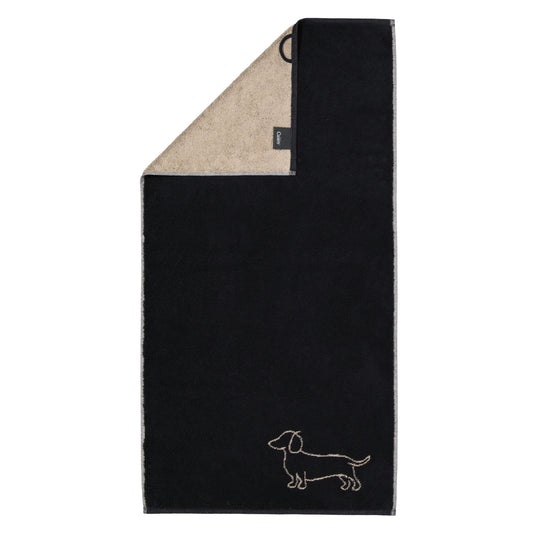 Cawö Handtuch Duschtuch Gästetuch We love Dogs 6248-93 Dackel Schwarz