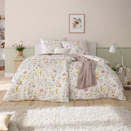 Estella Interlock Jersey Bettwäsche Marica 6254-985 Blumen 135x200