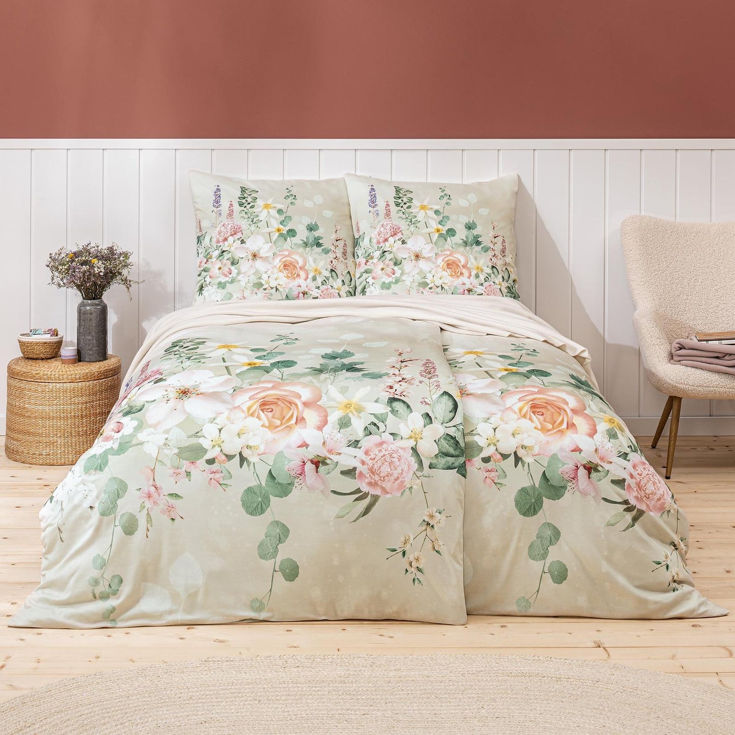 Estella Interlock Jersey Bettwäsche Marlene 6291-530 Blumen 135x200