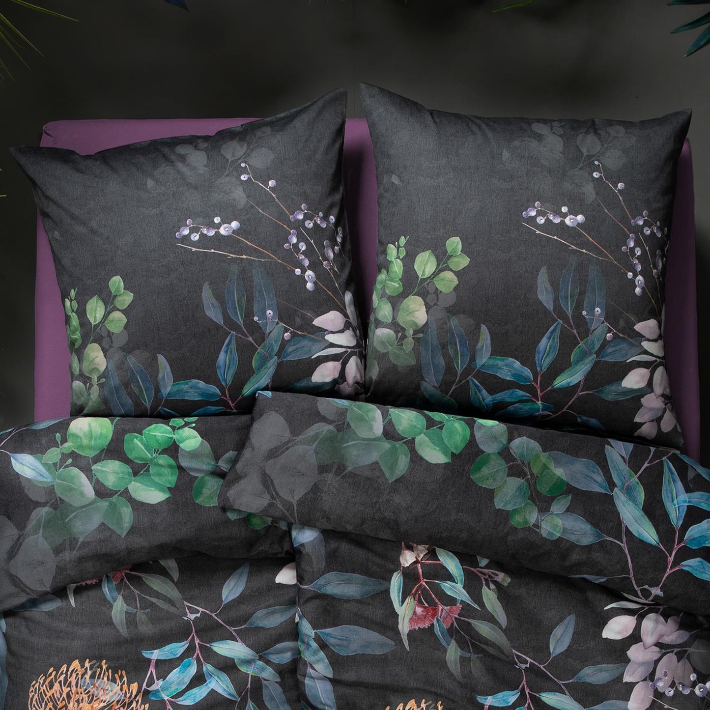 Estella Interlock Jersey Bettwäsche Midnight 6298-985 Blumen 135x200