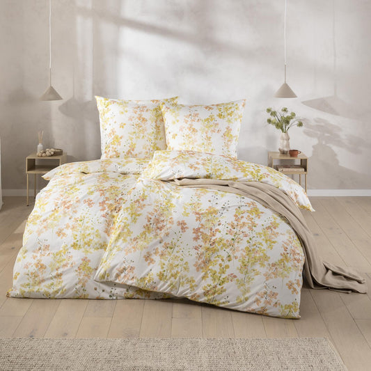 Estella Interlock Jersey Bettwäsche Adeva 6303-710 Blumen Gelb 135x200