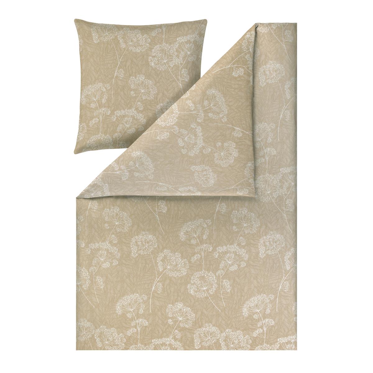 Estella Interlock Jersey Bettwäsche Anja 6345-180 sand Blumen 135x200