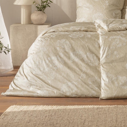 Estella Interlock Jersey Bettwäsche Anja 6345-180 sand Blumen 135x200