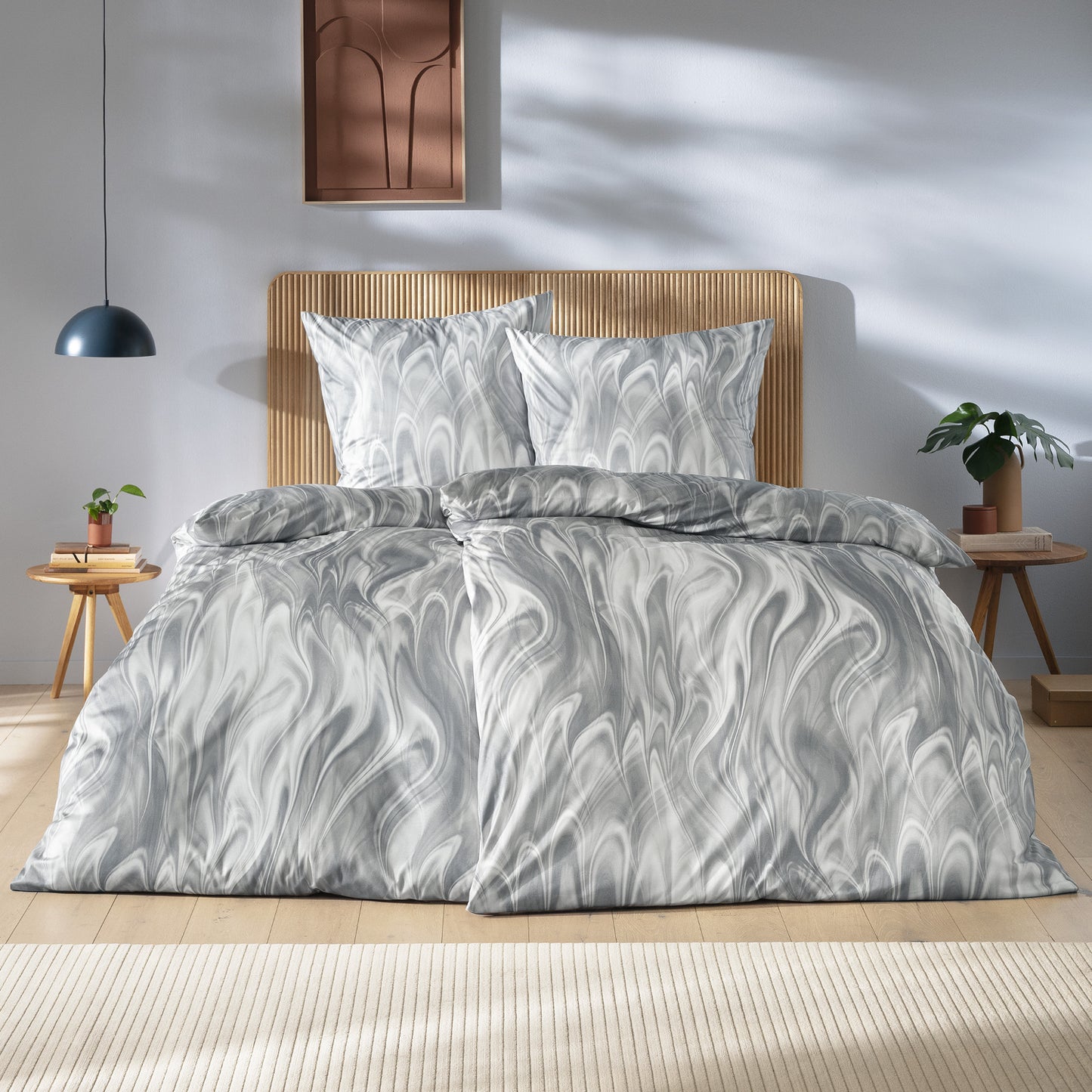 Estella Interlock Jersey Bettwäsche Klaas 6367-810 Grau Rauch 135x200