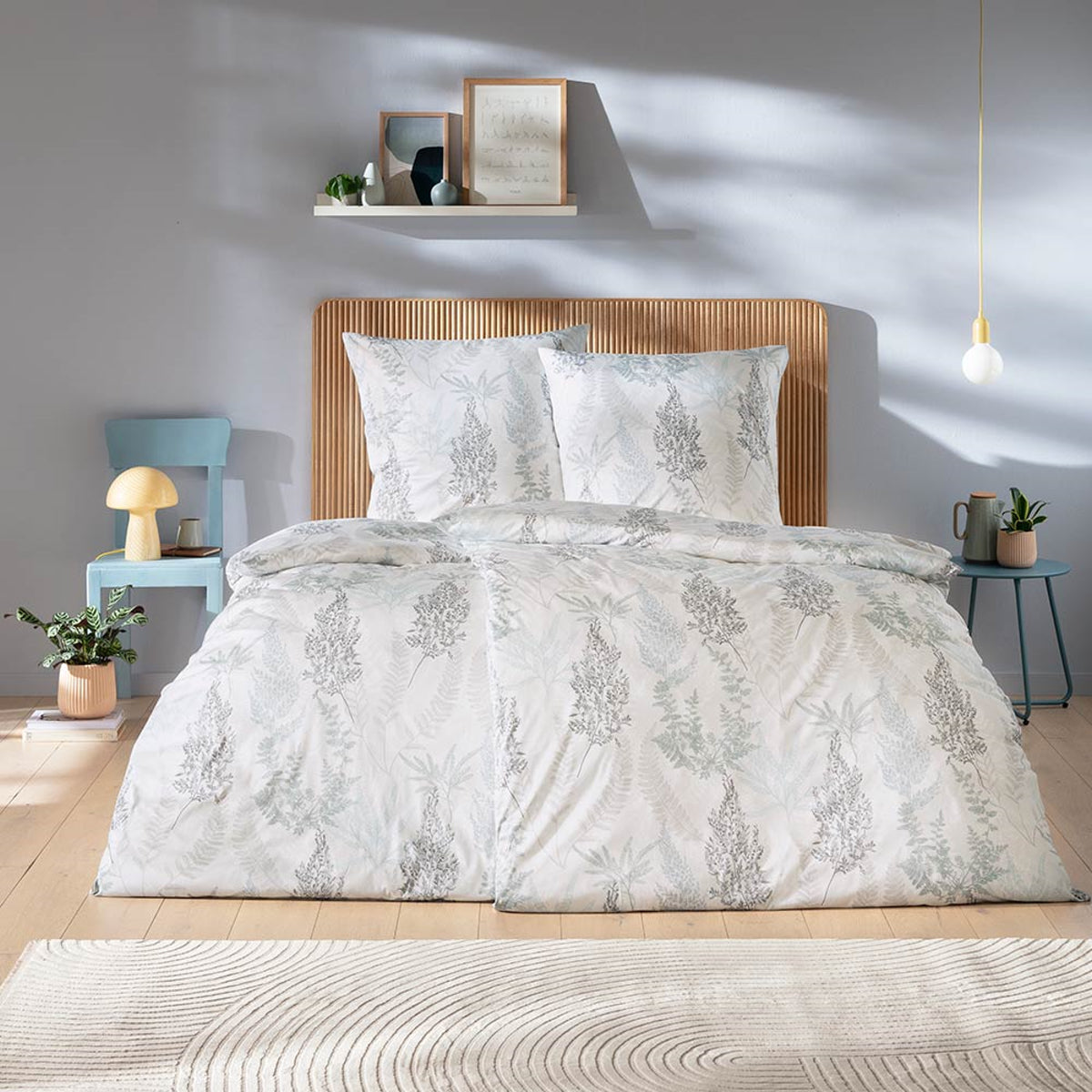 Estella Interlock Jersey Bettwäsche Hedi 6389-614 eisblau grau 135x200