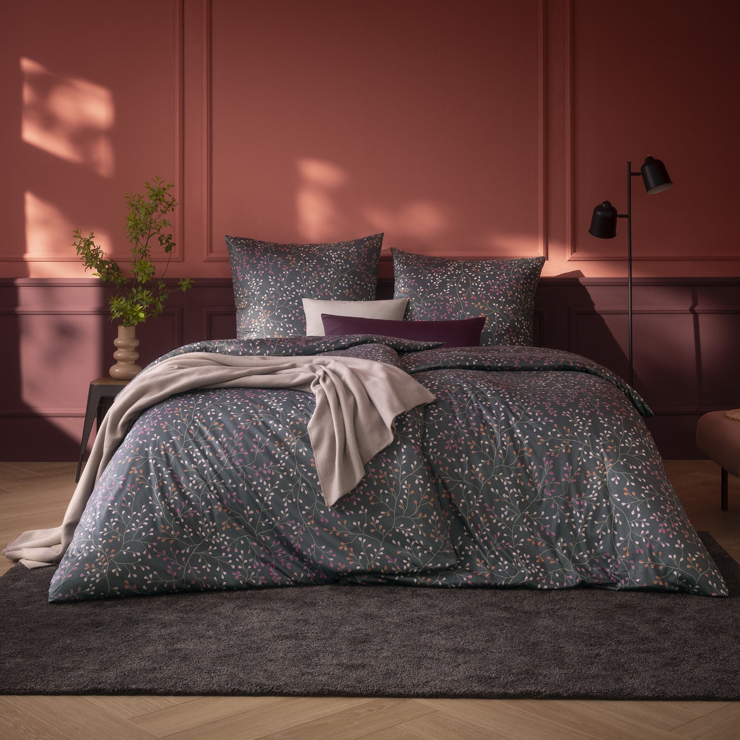 Estella Interlock Jersey Bettwäsche Aline 6391-810 Anthrazit 135x200