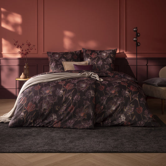 Estella Interlock Jersey Bettwäsche Zoe 6503-405 Vino Blumen 135x200