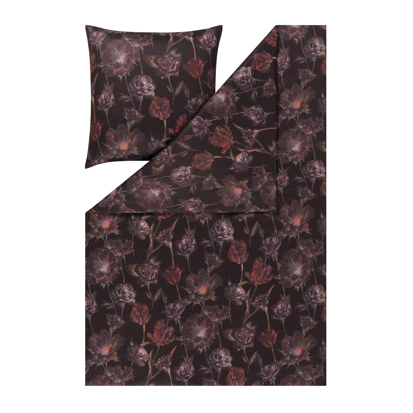 Estella Interlock Jersey Bettwäsche Zoe 6503-405 Vino Blumen 135x200