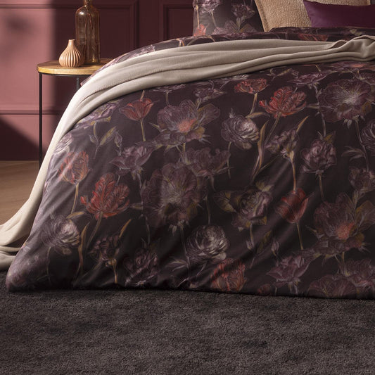 Estella Interlock Jersey Bettwäsche Zoe 6503-405 Vino Blumen 135x200