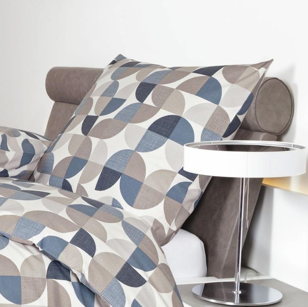 Janine Feinbiber Bettwäsche Davos 65121-02 Denim weiß blau 135x200