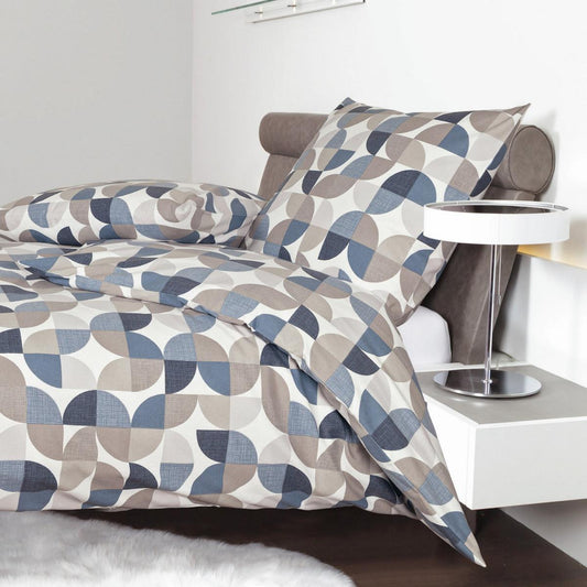 Janine Feinbiber Bettwäsche Davos 65056-02 Denim weiß blau 135x200