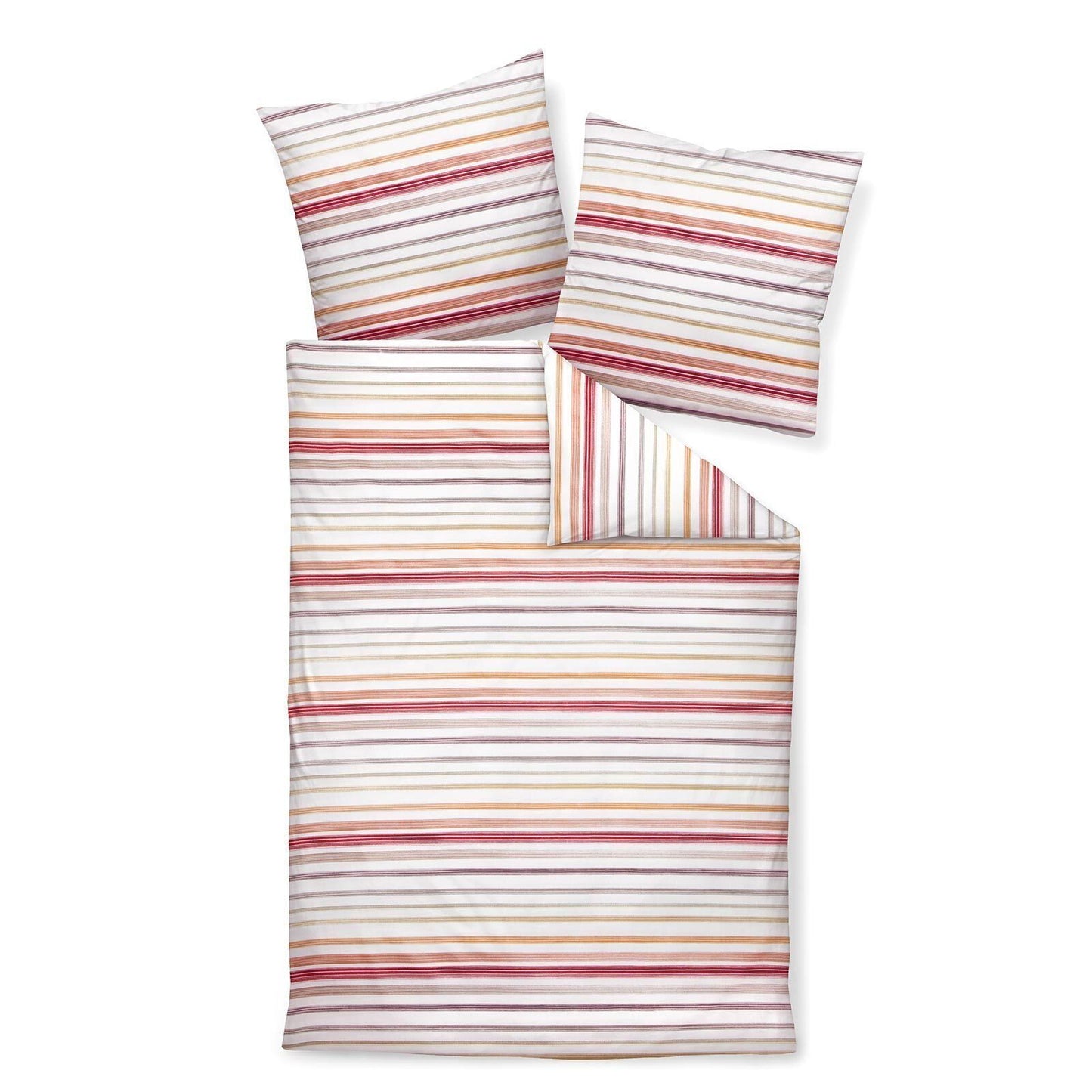 Janine Mako Satin Bettwäsche Palermo 31127-04 bunt Streifen 135x200