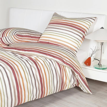 Janine Mako Satin Bettwäsche Palermo 31127-04 bunt Streifen 135x200