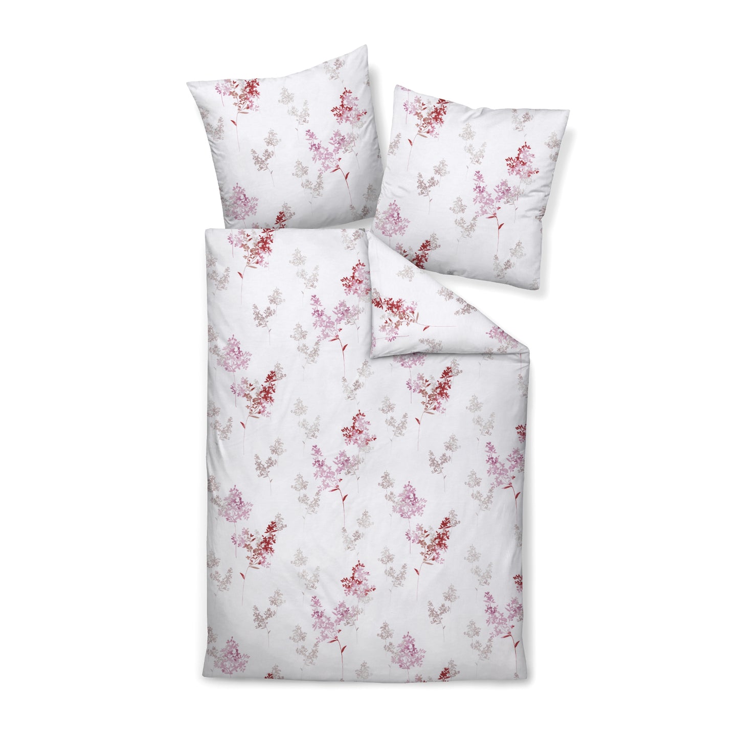 Janine Feinbiber Bettwäsche Davos 65172-01 Sträucher Magenta 135x200