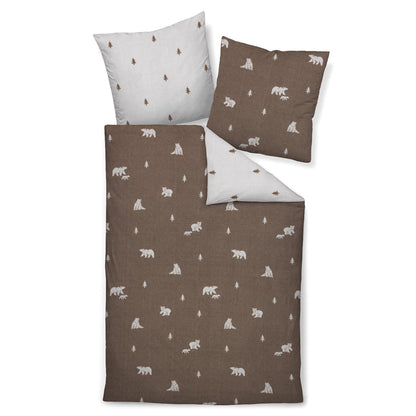 Janine Feinbiber Bettwäsche Davos 65199-07 Bären beige braun 135x200