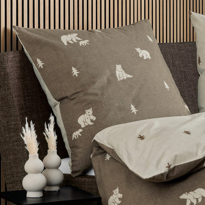 Janine Feinbiber Bettwäsche Davos 65199-07 Bären beige braun 135x200