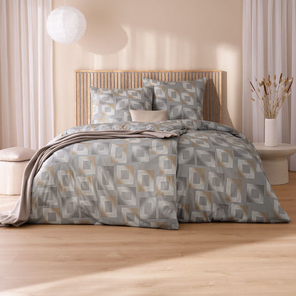 Estella Interlock Jersey Bettwäsche Heiko 6542-810 grau 155x220