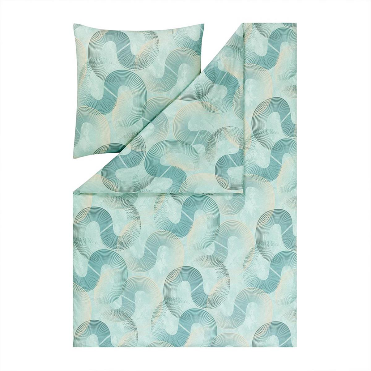 Estella Interlock Jersey Bettwäsche Tobias 6543-520 mint 135x200