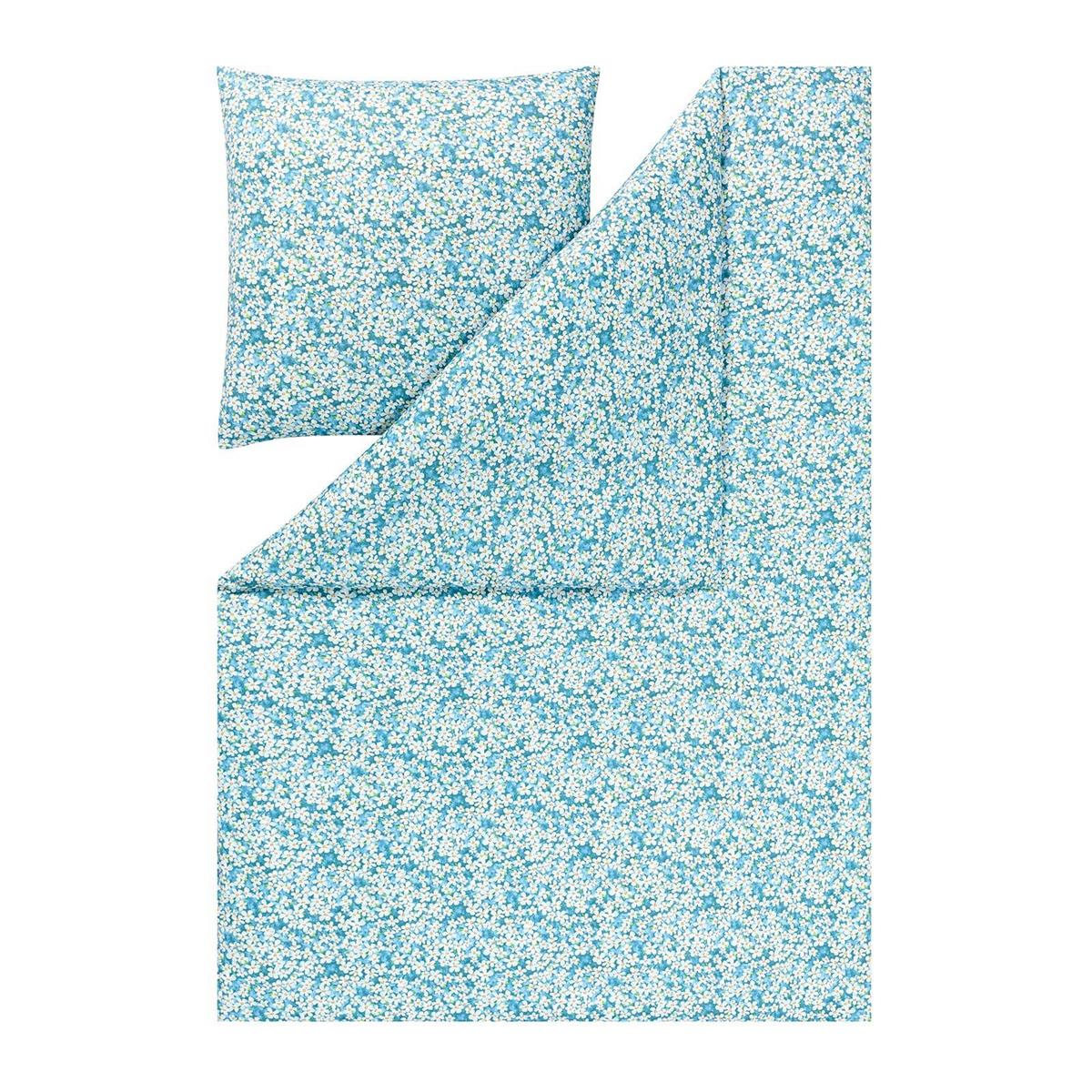 Estella Interlock Jersey Bettwäsche Tina 6545-051 cyan floral 135x200