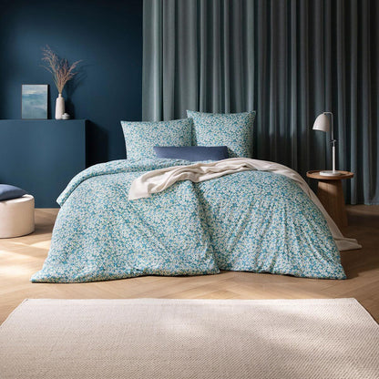 Estella Interlock Jersey Bettwäsche Tina 6545-051 cyan floral 135x200
