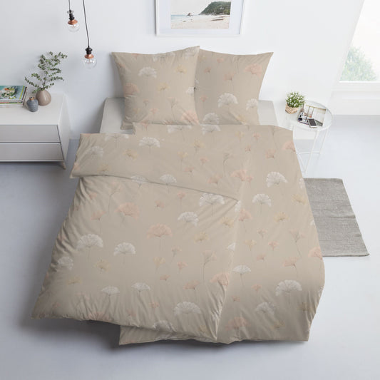 Estella Interlock Jersey Bettwäsche 6575-295 taupe Ginkgo 135x200