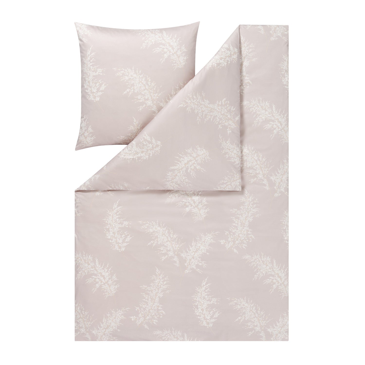 Seitenansicht der hautsympathischer Interlock Jersey Bettwäsche Rosalina – pflegeleicht und stilvoll.