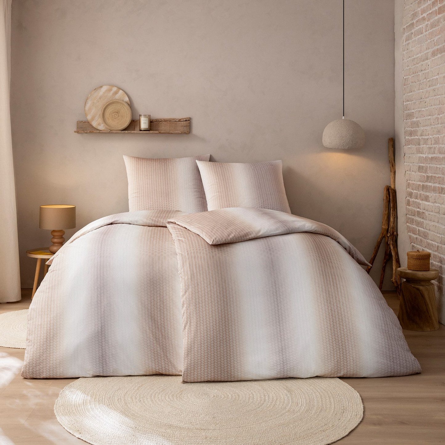 Estella Interlock Jersey Bettwäsche Caspian 6614-205 Streifen 135x200