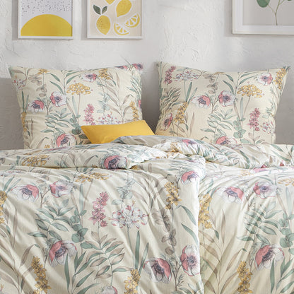 Estella Interlock Jersey Bettwäsche Lyra 6617-230 Blumen Natur 135x200