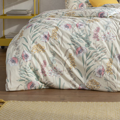 Estella Interlock Jersey Bettwäsche Lyra 6617-230 Blumen Natur 135x200