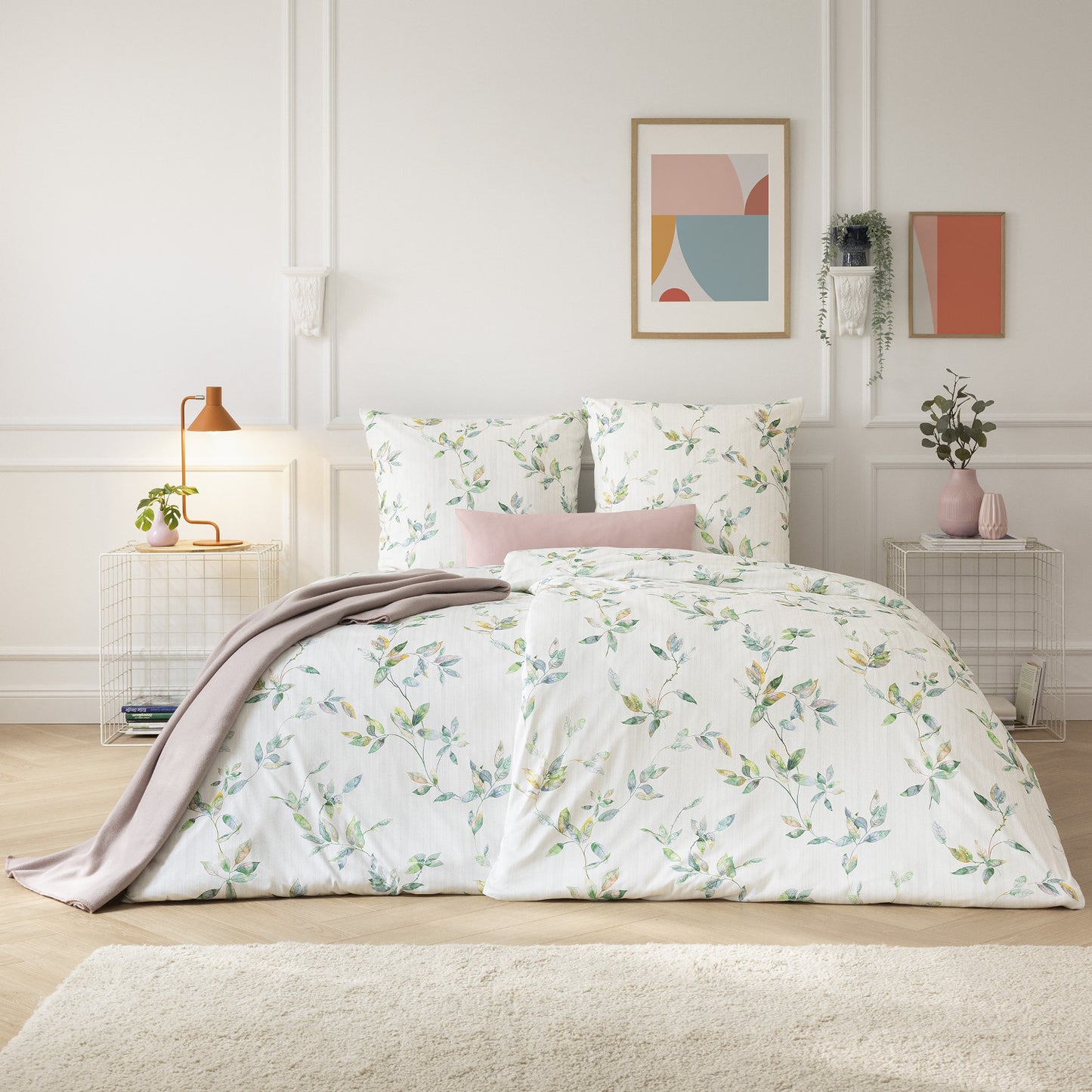 Estella Interlock Jersey Bettwäsche Thalia 6621-530 Blätter 135x200