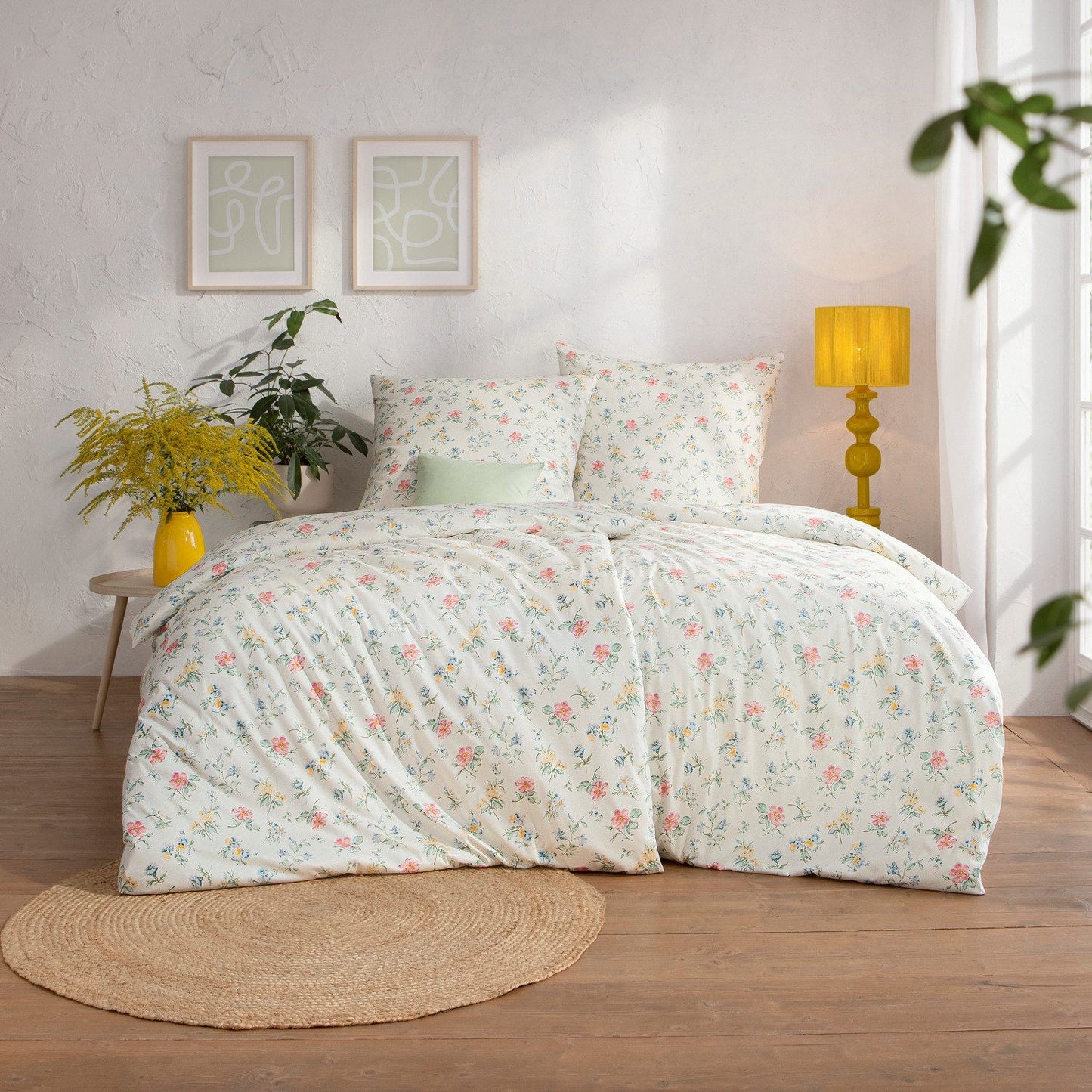 Estella Interlock Jersey Bettwäsche Cora 6626-985 Blumen 155x220