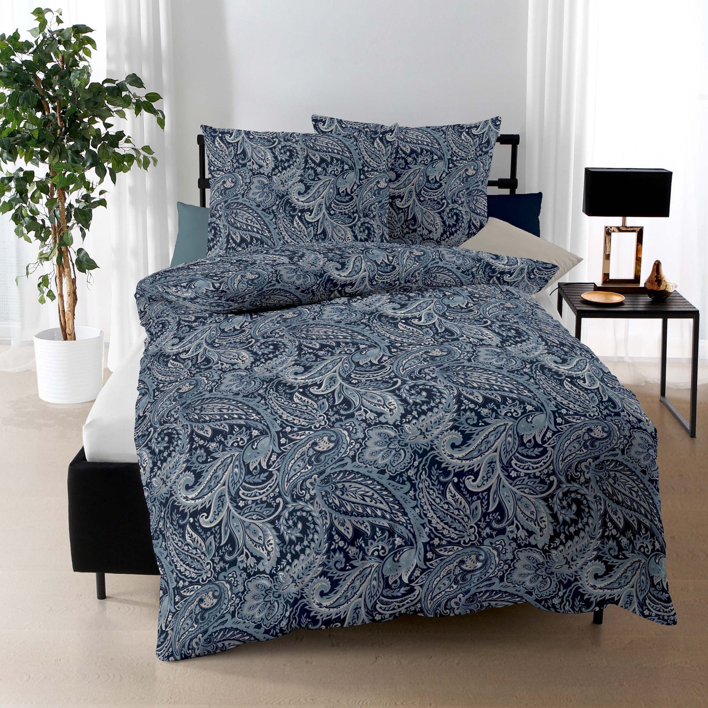 Kaeppel Interlock Jersey Bettwäsche Glory 665-181 saphir 135x200