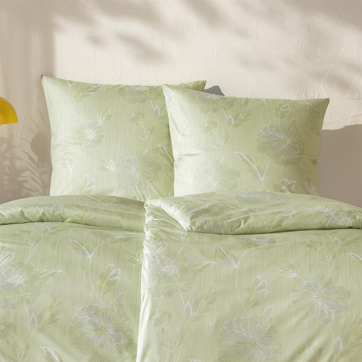 Estella Interlock Jersey Bettwäsche Edessa 6759-565 verde grün 135x200