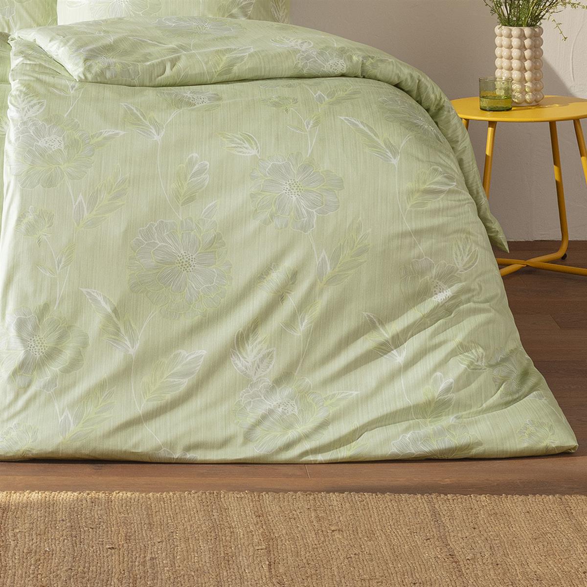 Estella Interlock Jersey Bettwäsche Edessa 6759-565 verde grün 135x200