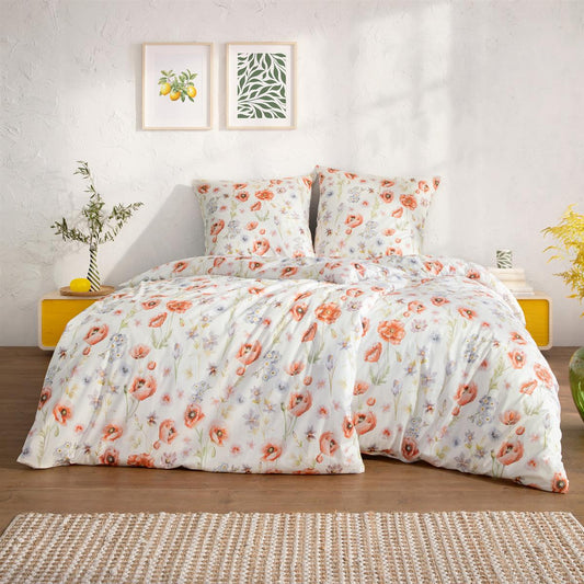 Estella Interlock Jersey Bettwäsche Elysia 6884-945 mohn Blume 135x200